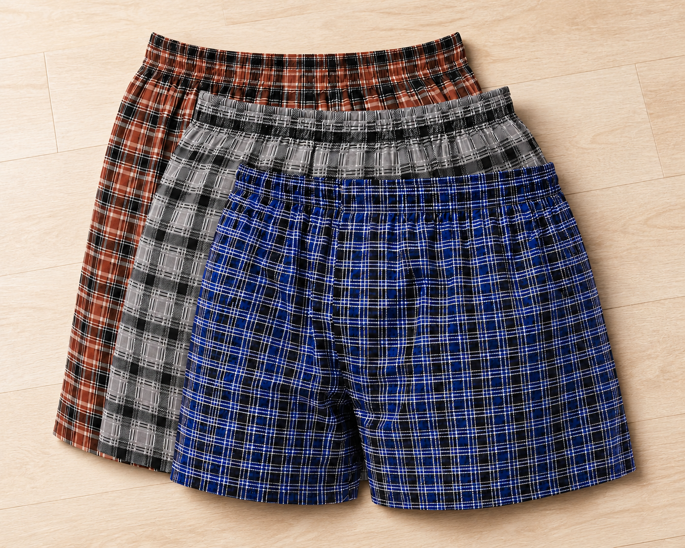 Men's Shorts / Boxers, Woven, 3-Piece Multicolor Combo Pack