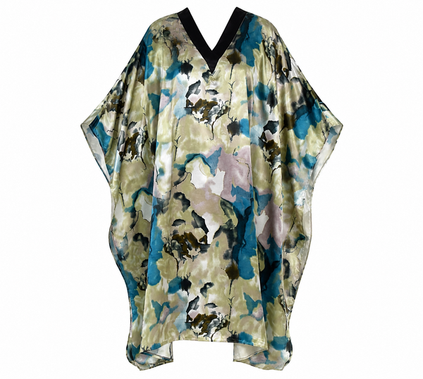 Women's Short Satin Caftan / Kaftan / Muumuu, Retro Space Print