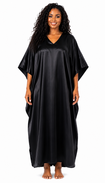 Up2date Fashion Women Silky Satin Caftan Dress, One Size Plus, Cover up Kaftan Maxi Lounger