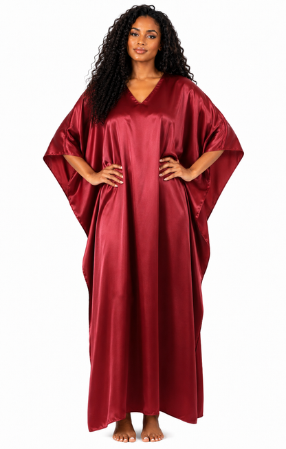 Up2date Fashion Women Silky Satin Caftan Dress, One Size Plus, Cover up Kaftan Maxi Lounger