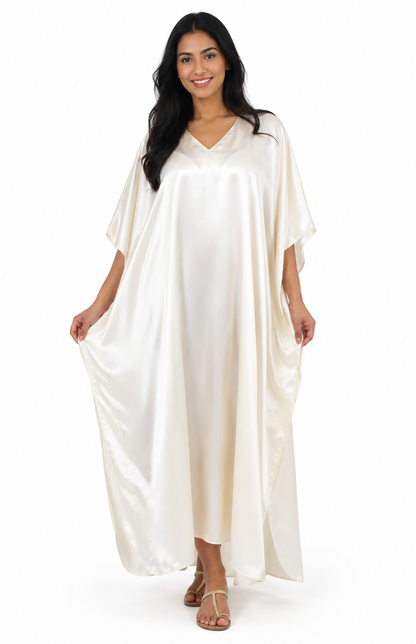 Up2date Fashion Women Silky Satin Caftan Dress, One Size Plus, Cover up Kaftan Maxi Lounger