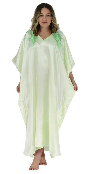 Women's Long Satin Caftans / Kaftans / Muumuus, Three-Piece Solid Color Value Pack 24