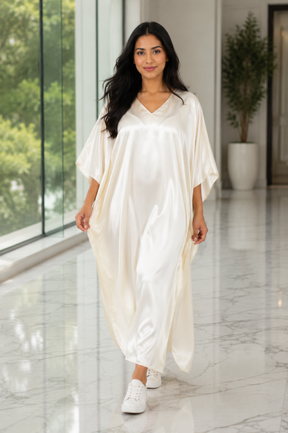 Up2date Fashion Women Silky Satin Caftan Dress, One Size Plus, Cover up Kaftan Maxi Lounger