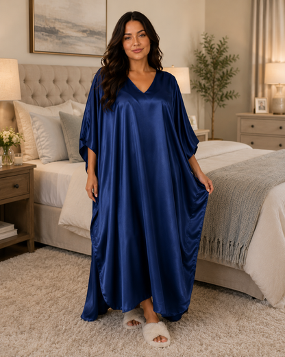 Up2date Fashion Women Silky Satin Caftan Dress, One Size Plus, Cover up Kaftan Maxi Lounger