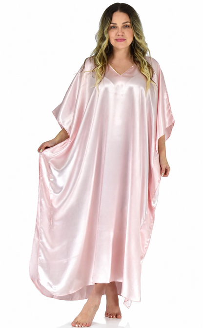 Up2date Fashion Women Silky Satin Caftan Dress, One Size Plus, Cover up Kaftan Maxi Lounger