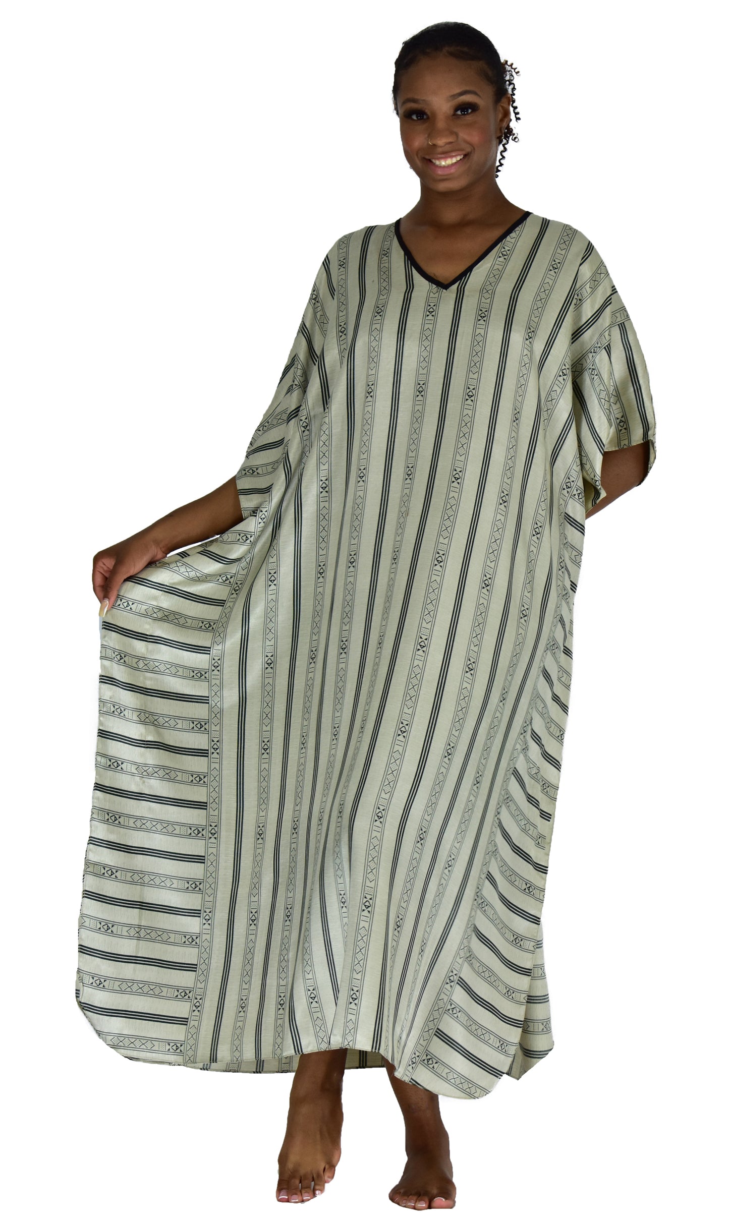 Women's Long Satin Caftans / Kaftans / Muumuus, Three-Piece Solid Color Value Pack 24
