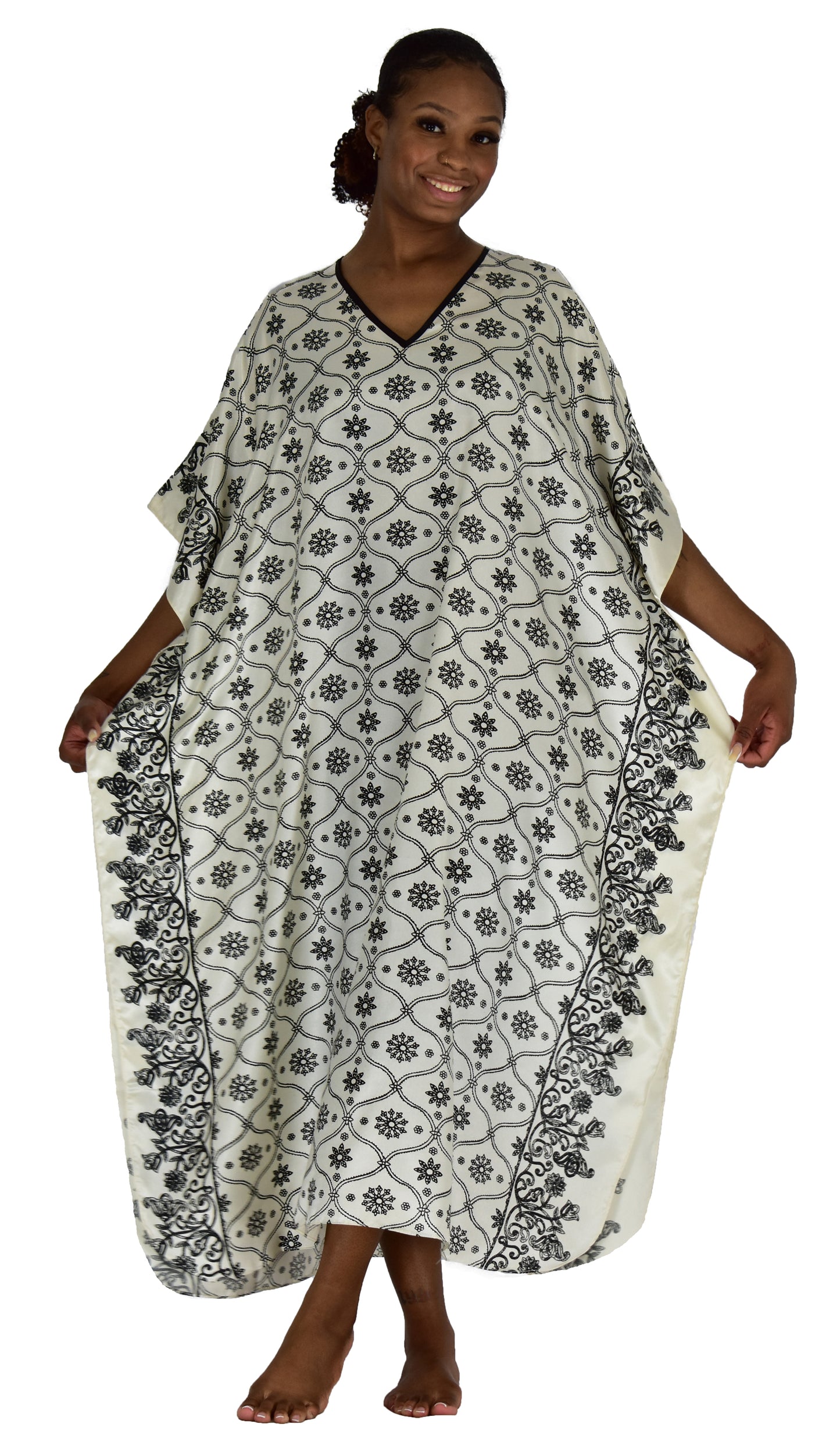 Up2date Fashion Women Spheroid Floral Print Caftan, Plus Size Kaftan/Muumu, Style Caf-75