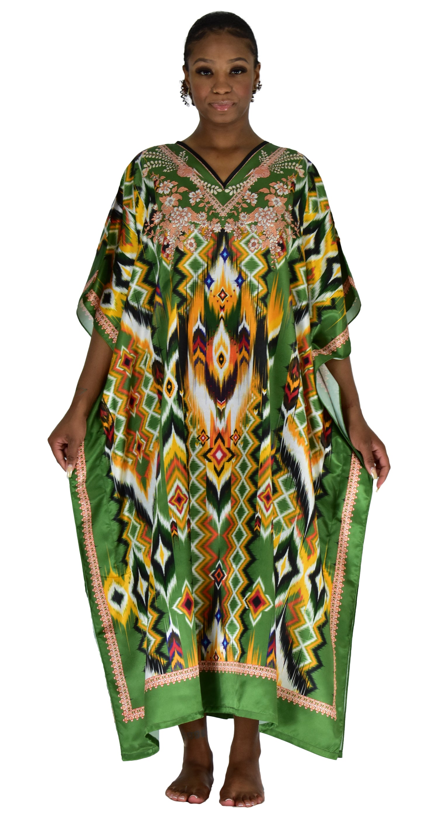 Satin Caftans Collection in Many Unique Digital Prints Choices