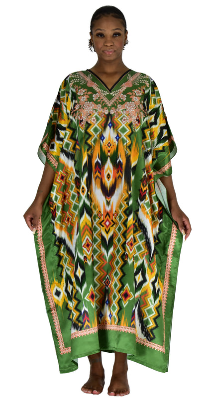 Satin Caftans Collection in Many Unique Digital Prints Choices