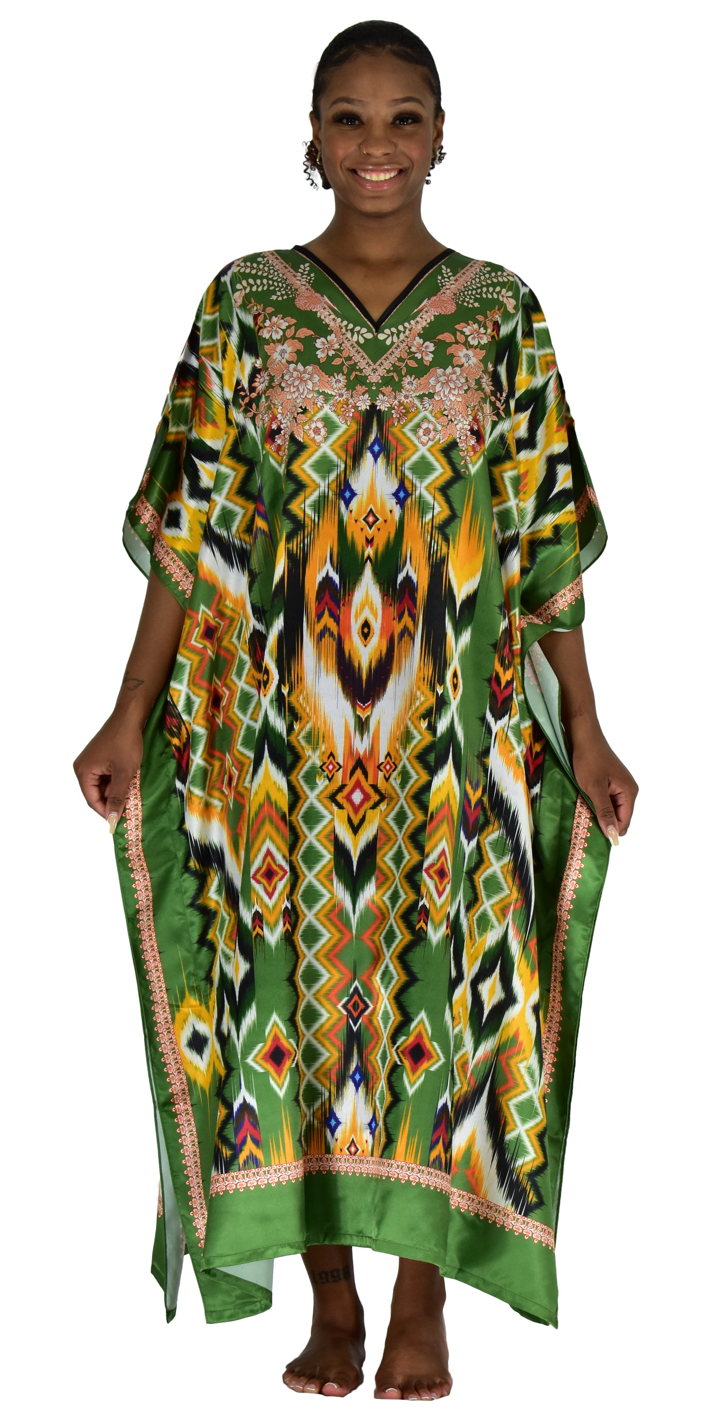 Satin Caftans Collection in Many Unique Digital Prints Choices