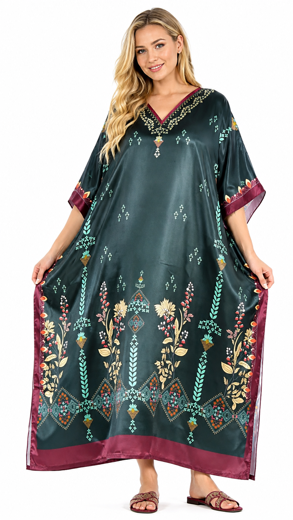 Satin Caftans Collection in Many Unique Digital Prints Choices