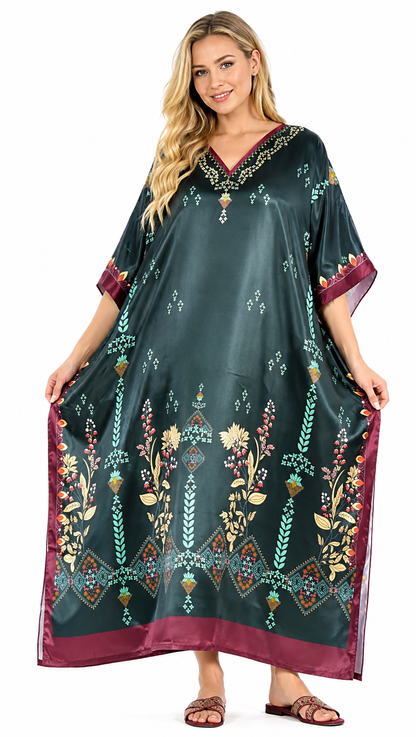 Satin Caftans Collection in Many Unique Digital Prints Choices
