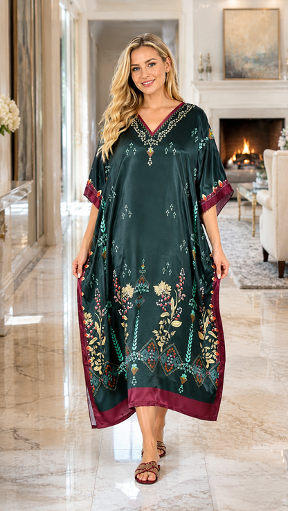 Satin Caftans Collection in Many Unique Digital Prints Choices