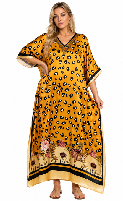 Satin Caftans Collection in Many Unique Digital Prints Choices