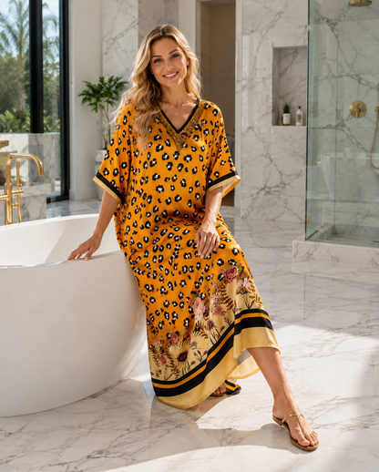 Satin Caftans Collection in Many Unique Digital Prints Choices