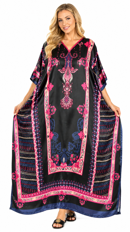 Satin Caftans Collection in Many Unique Digital Prints Choices