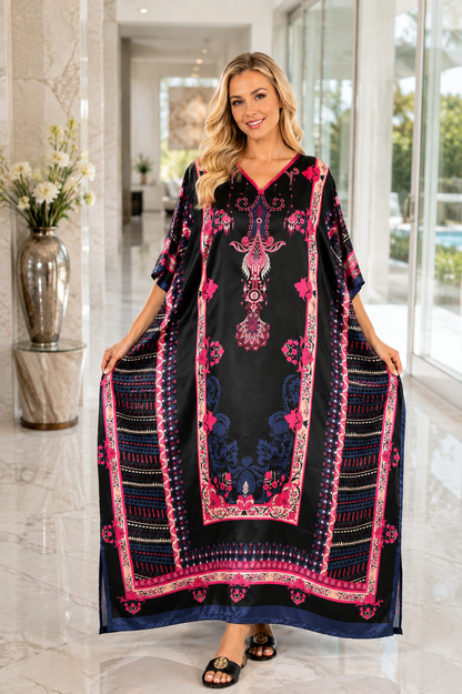 Satin Caftans Collection in Many Unique Digital Prints Choices