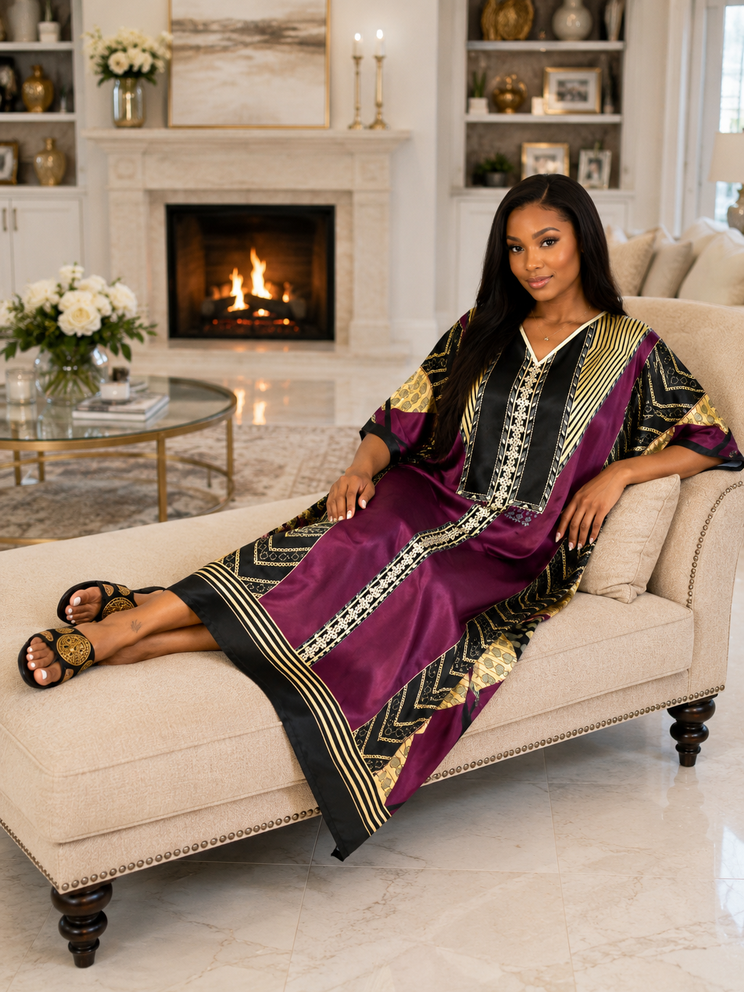 Satin Caftans Collection in Many Unique Digital Prints Choices