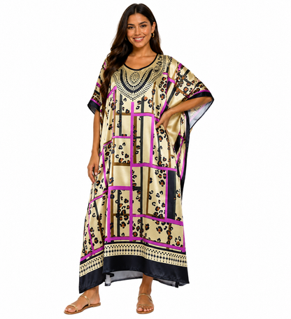 Satin Caftans Collection in Many Unique Digital Prints Choices