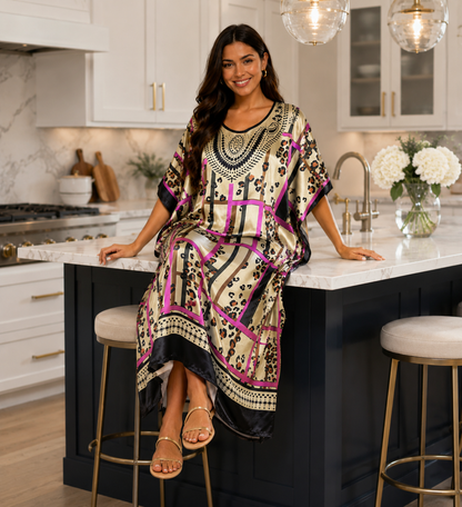 Satin Caftans Collection in Many Unique Digital Prints Choices