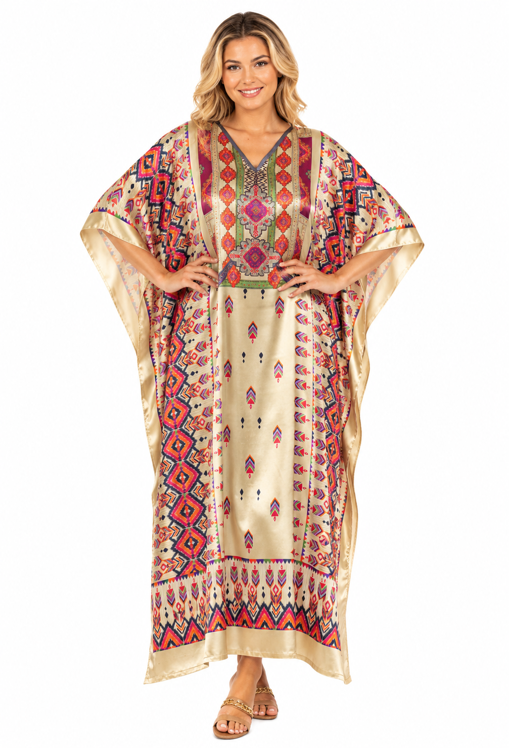 Satin Caftans Collection in Many Unique Digital Prints Choices