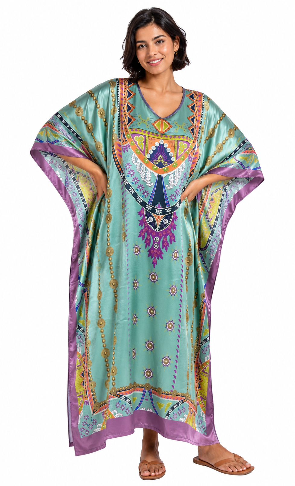 Satin Caftans Collection in Many Unique Digital Prints Choices