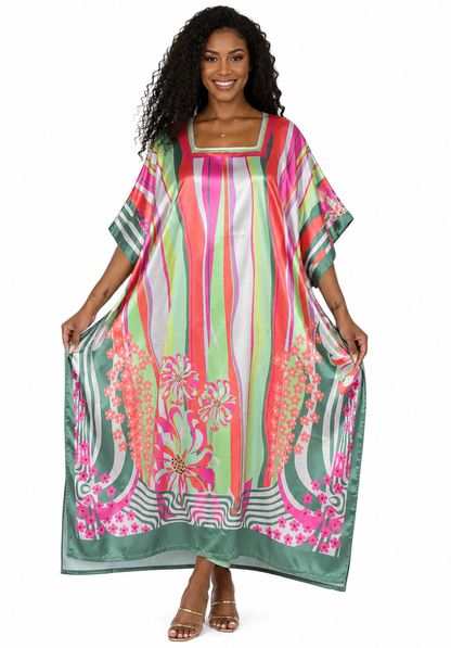 Satin Caftans Collection in Many Unique Digital Prints Choices