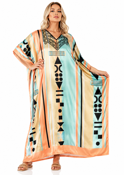 Satin Caftans Collection in Many Unique Digital Prints Choices