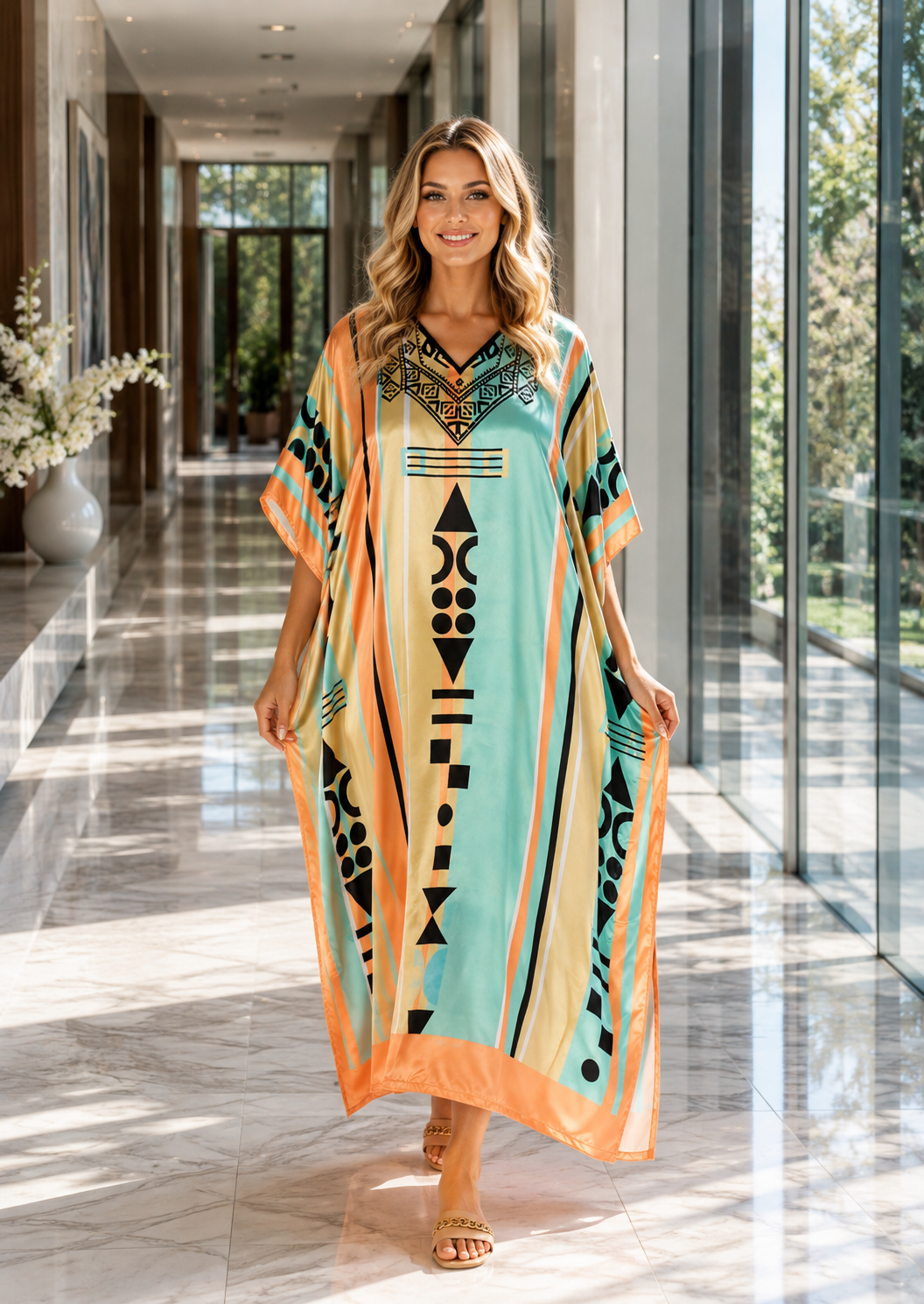 Satin Caftans Collection in Many Unique Digital Prints Choices