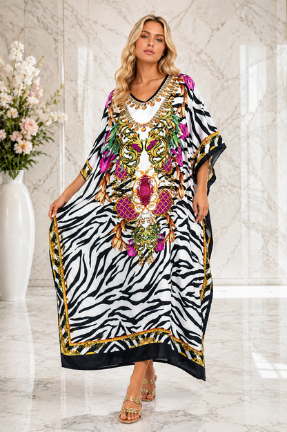 Satin Caftans Collection in Many Unique Digital Prints Choices