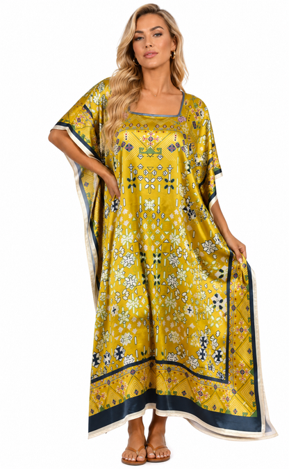 Satin Caftans Collection in Many Unique Digital Prints Choices