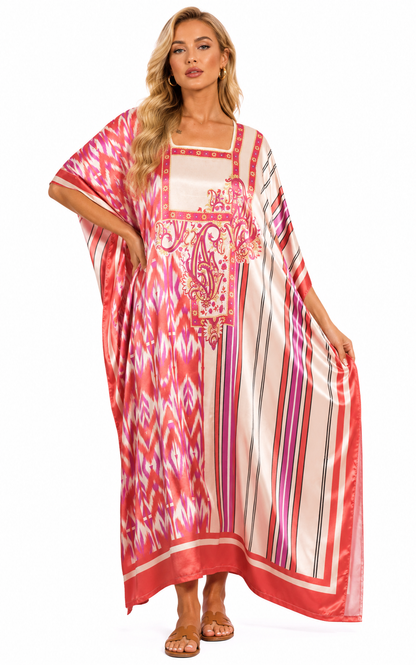 Satin Caftans Collection in Many Unique Digital Prints Choices