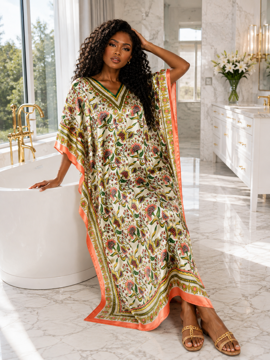 Satin Caftans Collection in Many Unique Digital Prints Choices