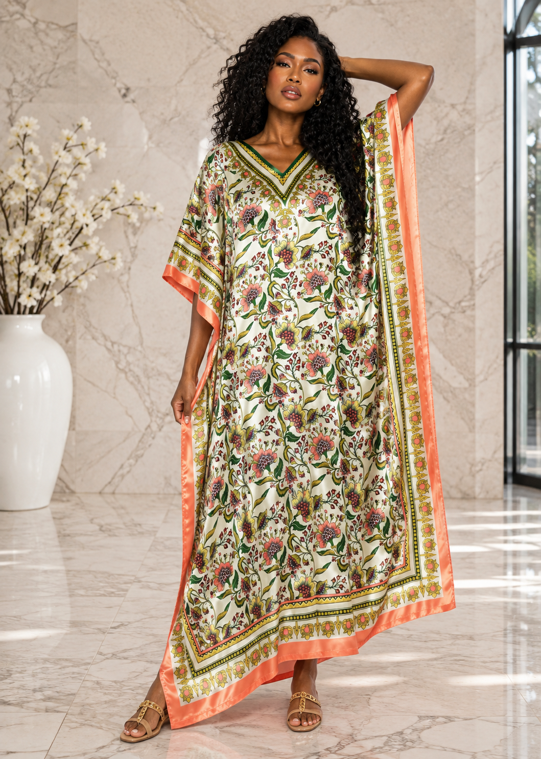Satin Caftans Collection in Many Unique Digital Prints Choices