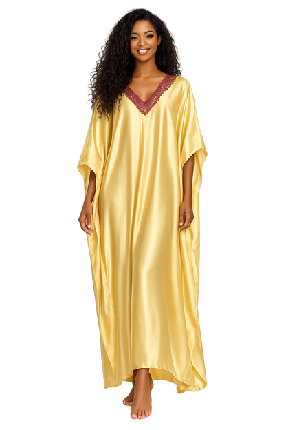 Up2date Fashion Women Kaftan Dresses Ethnic with Crochet Work & Batwing Sleeve Caftan Moo Moos Dress Beach Cover Up Maxi Loungewear