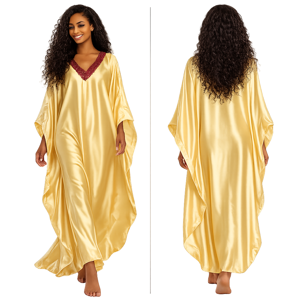 Up2date Fashion Women Kaftan Dresses Ethnic with Crochet Work & Batwing Sleeve Caftan Moo Moos Dress Beach Cover Up Maxi Loungewear
