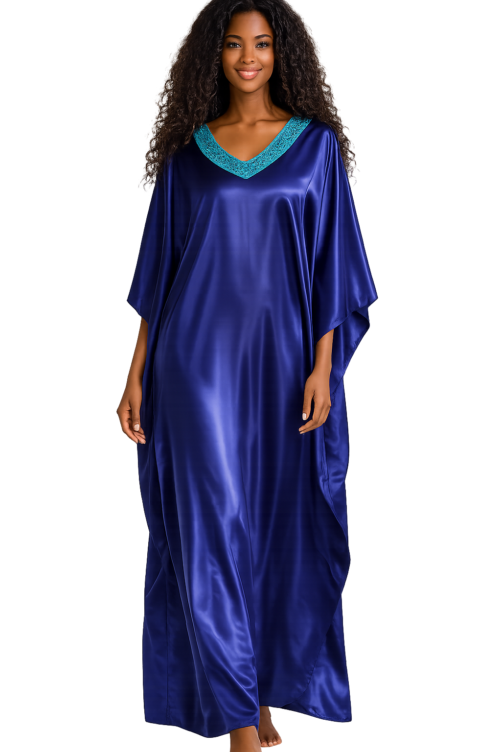 Up2date Fashion Women Kaftan Dresses Ethnic with Crochet Work & Batwing Sleeve Caftan Moo Moos Dress Beach Cover Up Maxi Loungewear