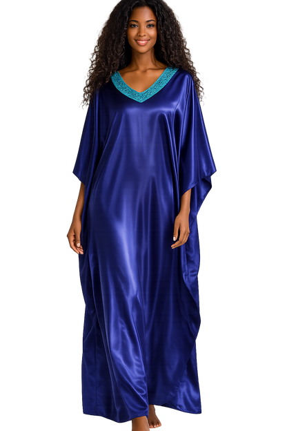 Up2date Fashion Women Kaftan Dresses Ethnic with Crochet Work & Batwing Sleeve Caftan Moo Moos Dress Beach Cover Up Maxi Loungewear