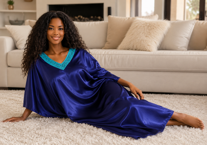 Up2date Fashion Women Kaftan Dresses Ethnic with Crochet Work & Batwing Sleeve Caftan Moo Moos Dress Beach Cover Up Maxi Loungewear