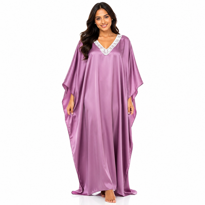 Up2date Fashion Women Kaftan Dresses Ethnic with Crochet Work & Batwing Sleeve Caftan Moo Moos Dress Beach Cover Up Maxi Loungewear