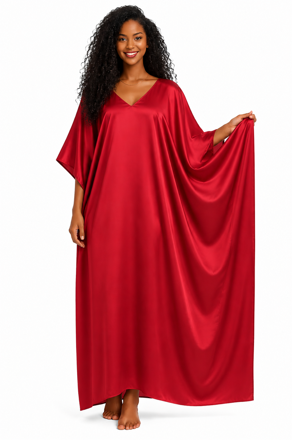 Up2date Fashion Women Kaftan Dresses Ethnic with Crochet Work & Batwing Sleeve Caftan Moo Moos Dress Beach Cover Up Maxi Loungewear