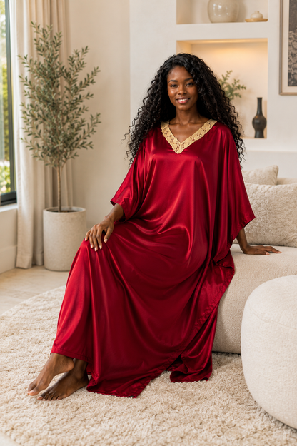 Up2date Fashion Women Kaftan Dresses Ethnic with Crochet Work & Batwing Sleeve Caftan Moo Moos Dress Beach Cover Up Maxi Loungewear