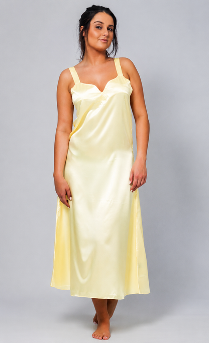 Up2date Fashion Silky Nightgown for Women Long Satin Slip Dress Nightdress Silky Vneck Wide Strap Chemise Soft Nightwear