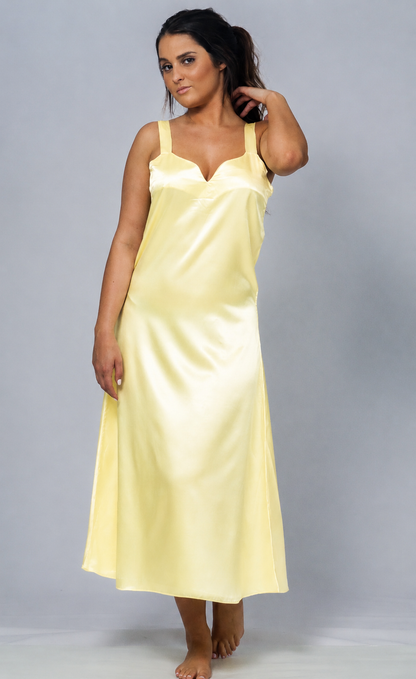 Up2date Fashion Silky Nightgown for Women Long Satin Slip Dress Nightdress Silky Vneck Wide Strap Chemise Soft Nightwear