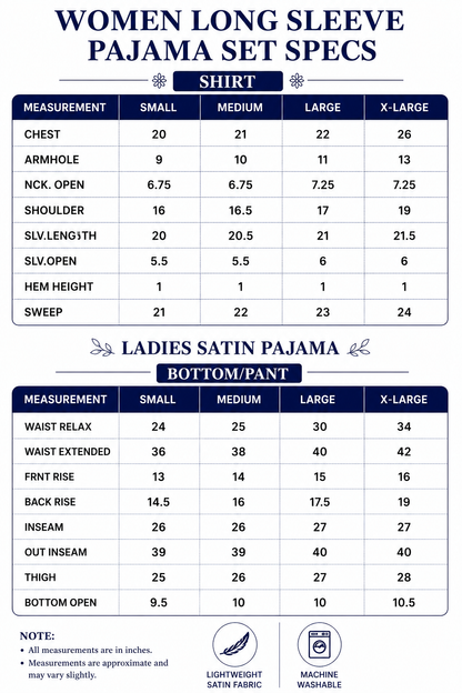 Women's Pajama Set / Pajamas / Pyjamas / PJs, Satin, Long Button-Down
