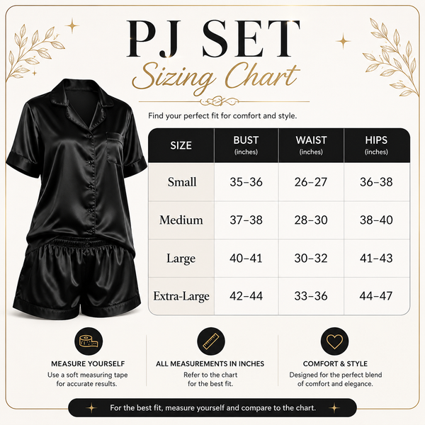 Women's Pajama Set / Midnight Satin Lounge Set