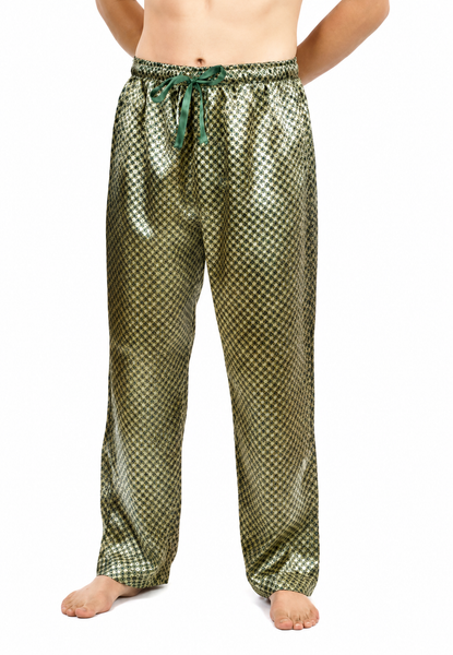 Up2date Fashion Men's Satin Silk Pajama Pant PJ Bottoms Comfy Lounge Sleep Pants with Pockets & Drawstring