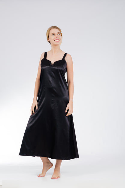Up2date Fashion Silky Nightgown for Women Long Satin Slip Dress Nightdress Silky Vneck Wide Strap Chemise Soft Nightwear