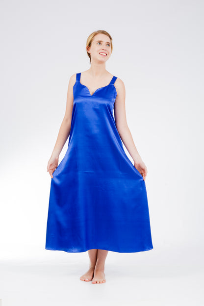 Up2date Fashion Silky Nightgown for Women Long Satin Slip Dress Nightdress Silky Vneck Wide Strap Chemise Soft Nightwear