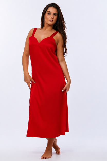 Up2date Fashion Silky Nightgown for Women Long Satin Slip Dress Nightdress Silky Vneck Wide Strap Chemise Soft Nightwear